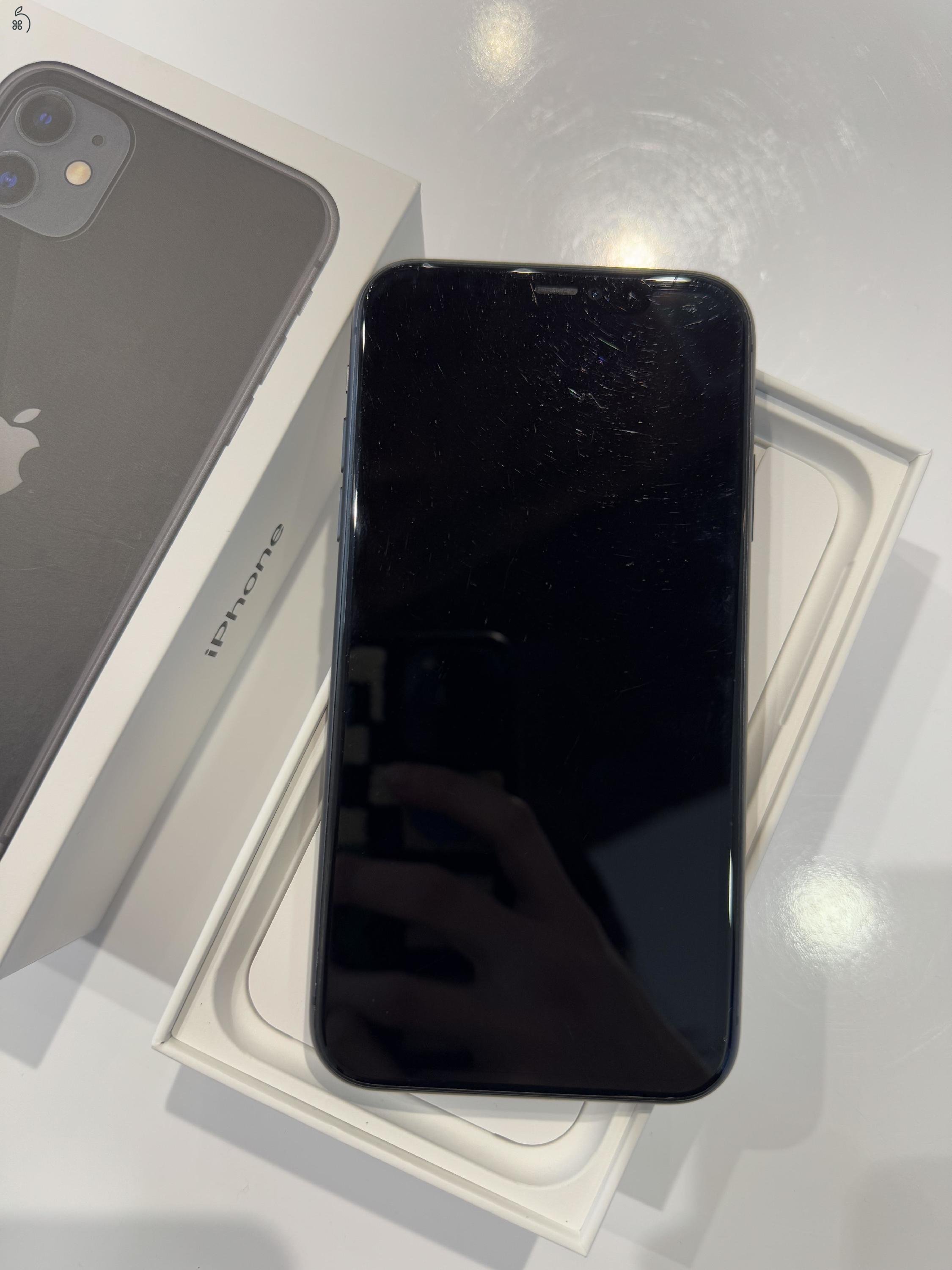 iPhone 11 fekete 128gb 95% akku