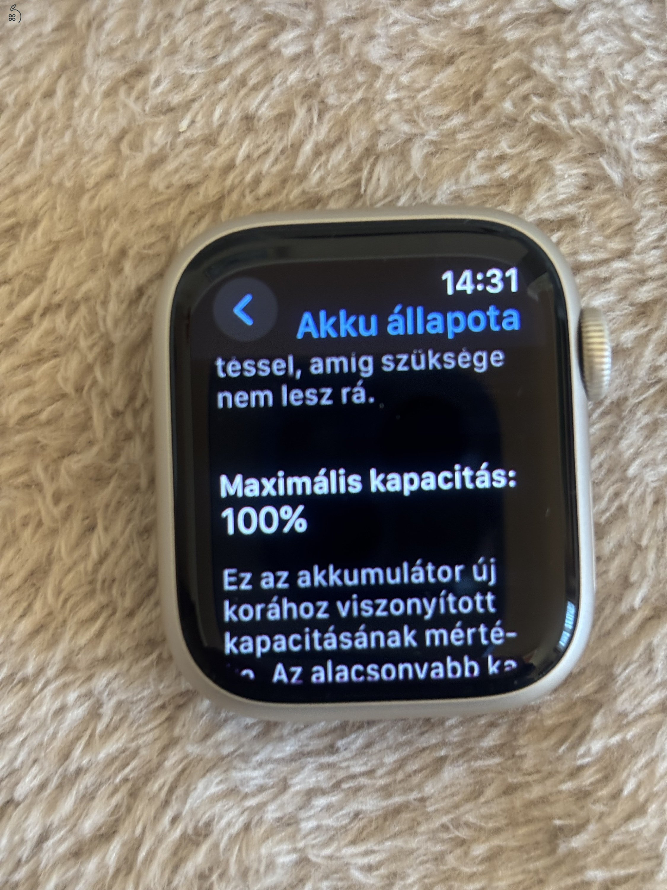 Apple watch 9 GPS csillag fény 100%