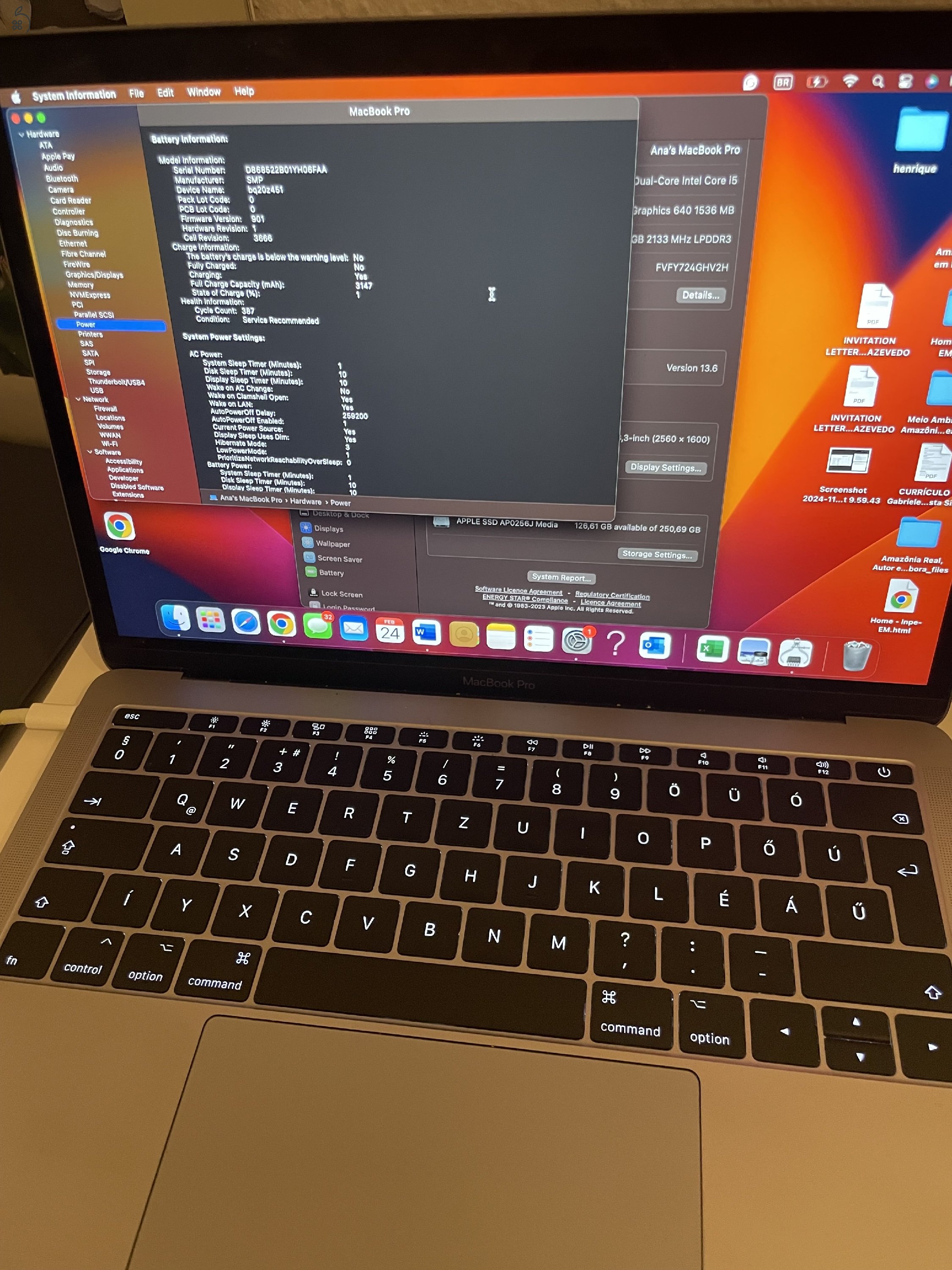 Macbook Pro 13” 2017, i5, 16GB, 256 GB