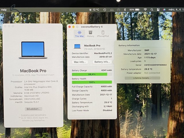 MacBook Pro 2019 -es Új Akkuval. TB 4 Thunderbolt- port