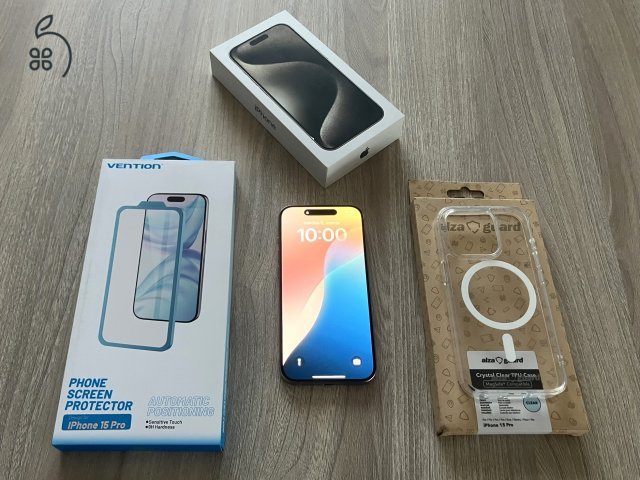 iPhone 15 Pro 256GB Natural Titanium, Független, Gyönyörű állapot, ajándék tok+fólia