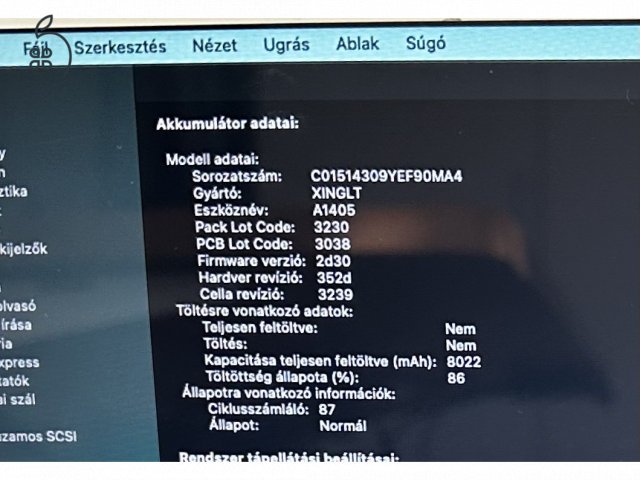 Eladó 13” macbook air  friss akkuval