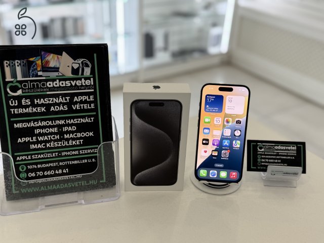 iPhone 15 Pro 128GB Független Megkímélt/1-3 hónap gar./Akku 89%/