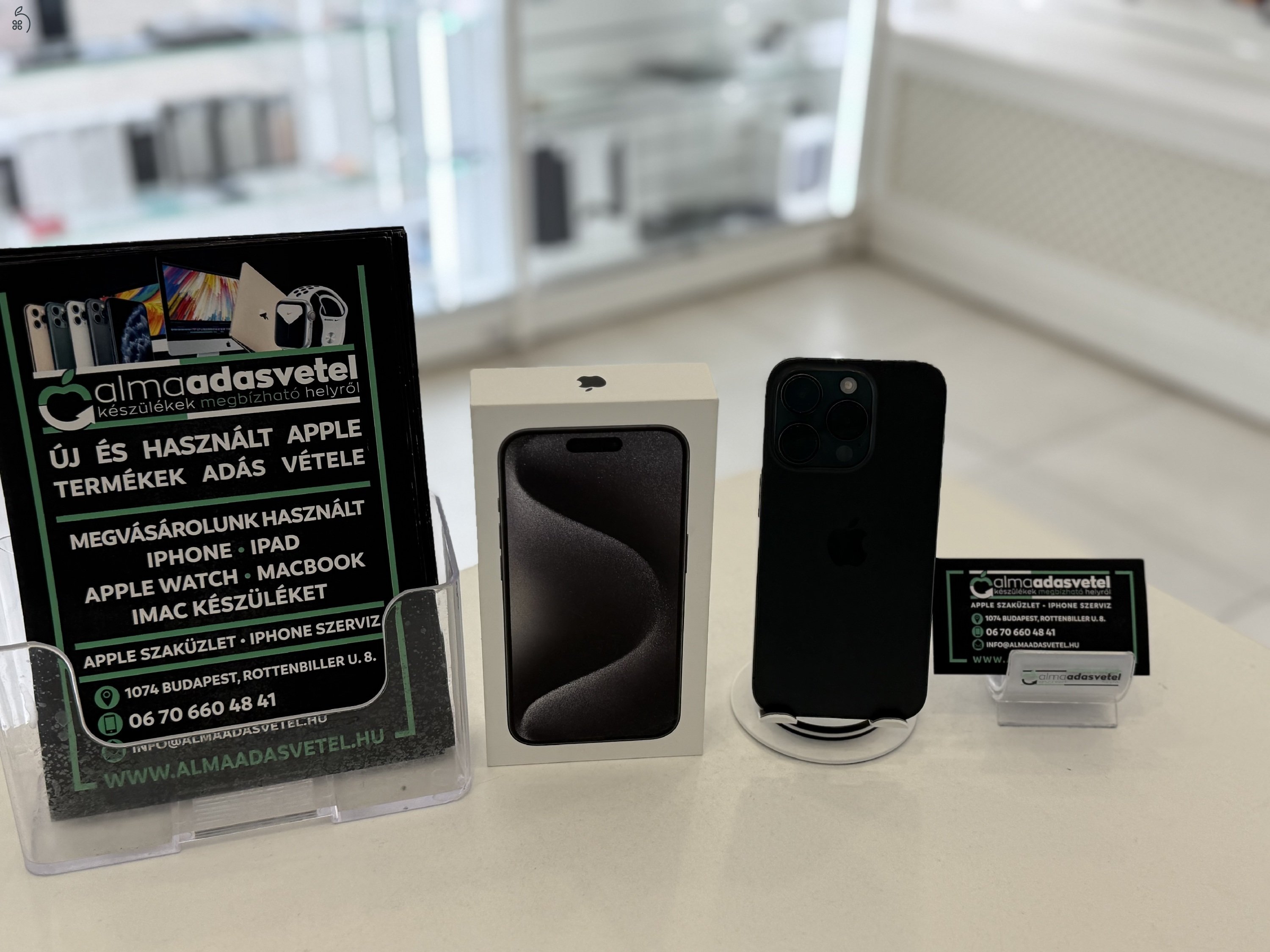 iPhone 15 Pro 128GB Független Megkímélt/1-3 hónap gar./Akku 89%/