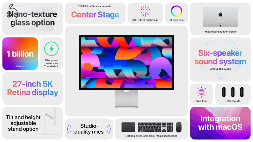 Apple Studio Display - Állítható Dőlésszögű és Magasságú Állvány