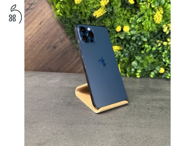 Használt Apple iPhone 12 Pro Max 256GB Pacific Blue, új akkuval, független! - 1 év iON garanciával!