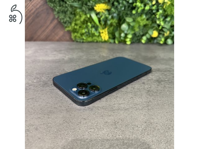 Használt Apple iPhone 12 Pro Max 256GB Pacific Blue, új akkuval, független! - 1 év iON garanciával!