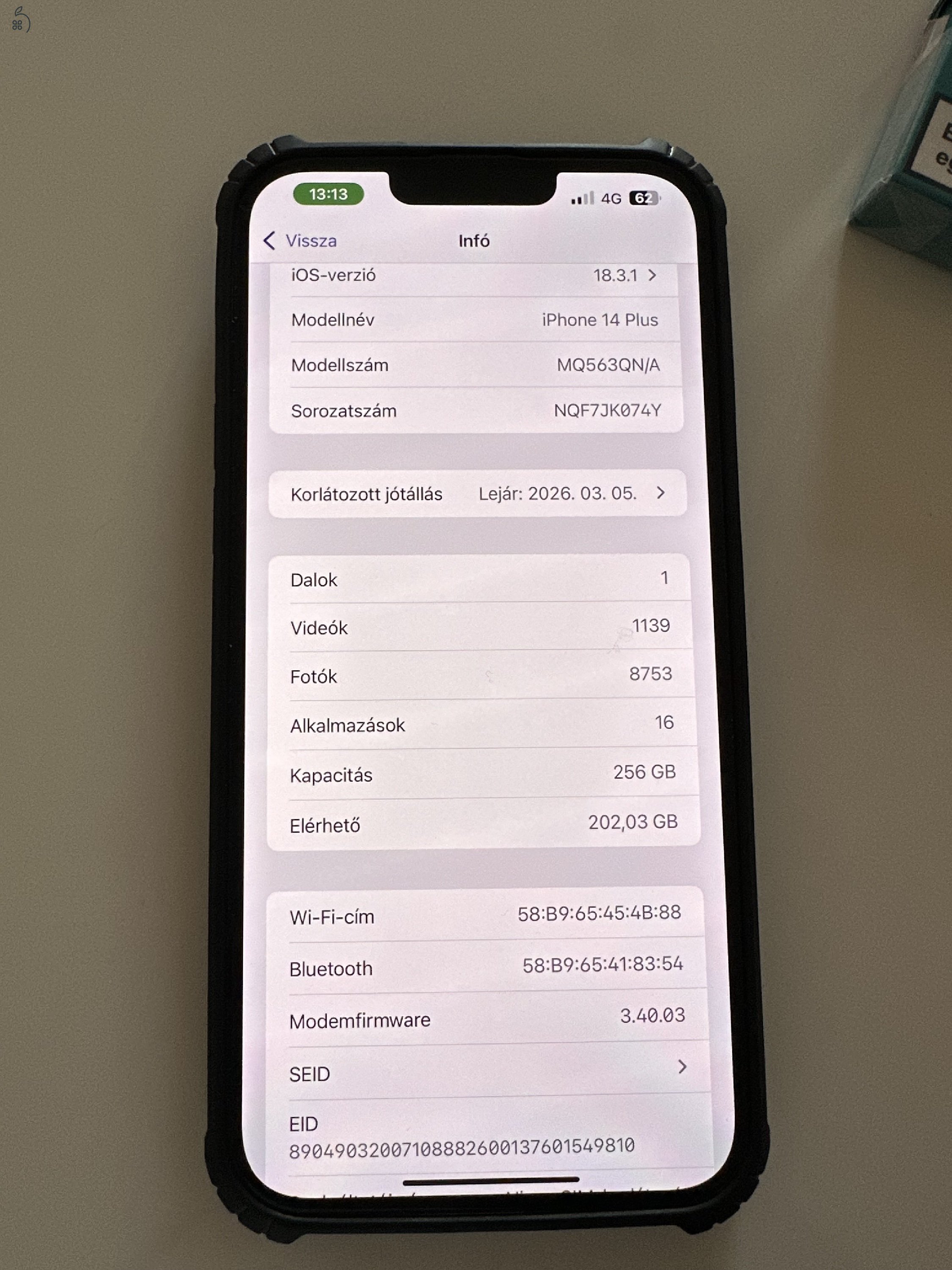 iPhone 14 Plus 256GB - 5 napja aktivált!