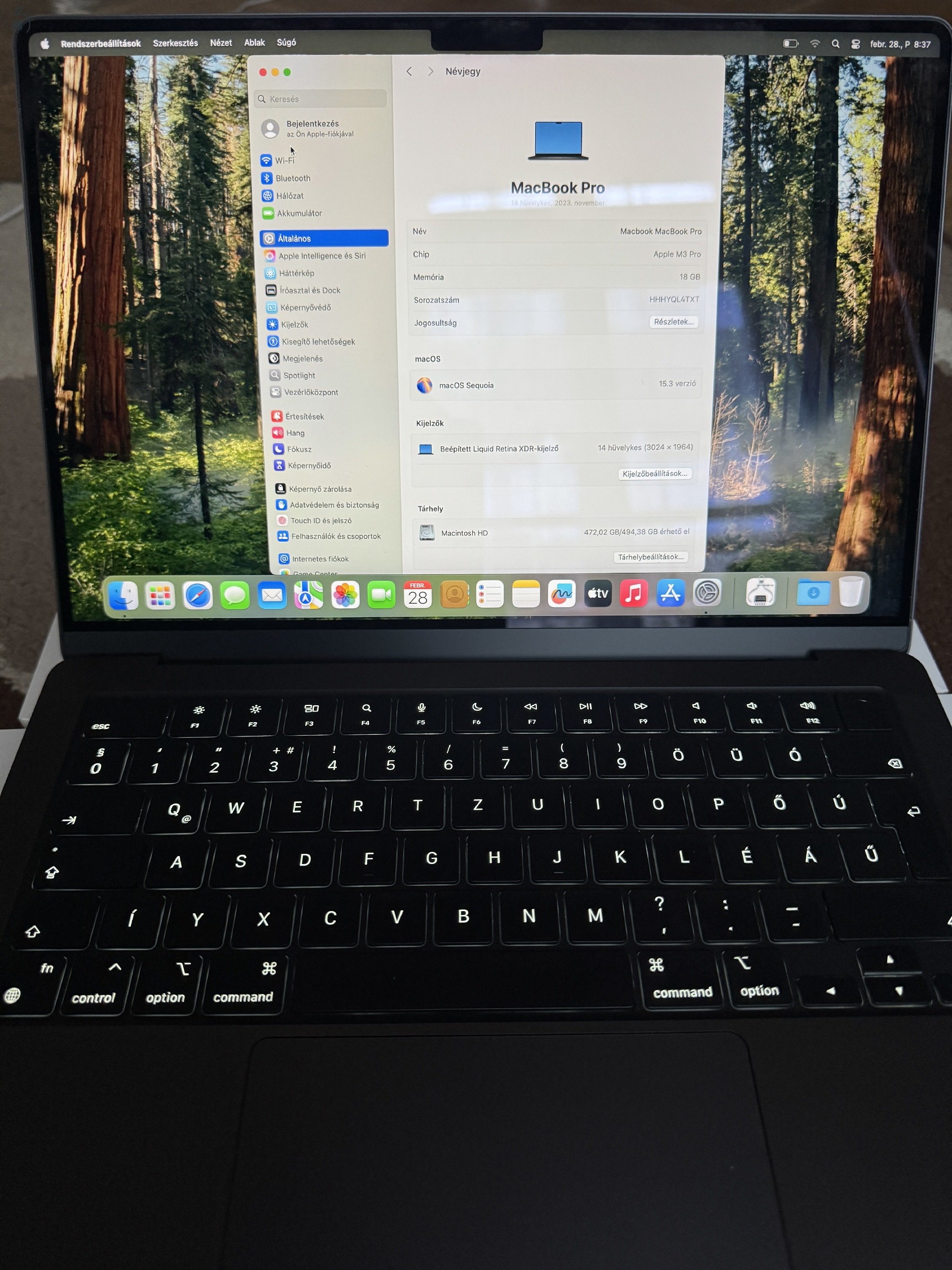 Szinte Új Macbook Pro 14' Black M3 Pro /18Gb ram/512Gb SSD 3 év apple garancia