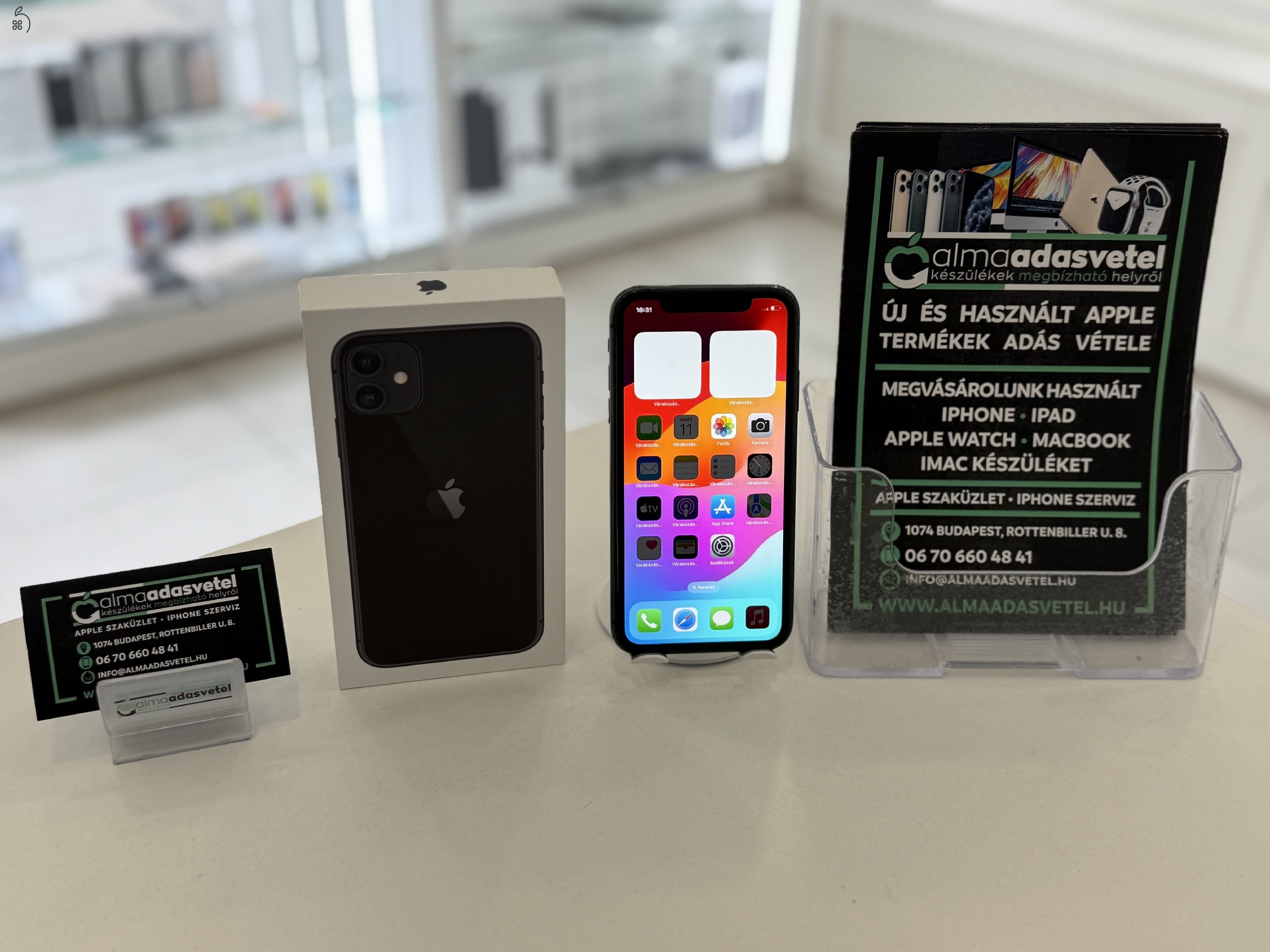 iPhone 11 128GB Független Használt/1-3 hónap gar./Akku 87%/p4110