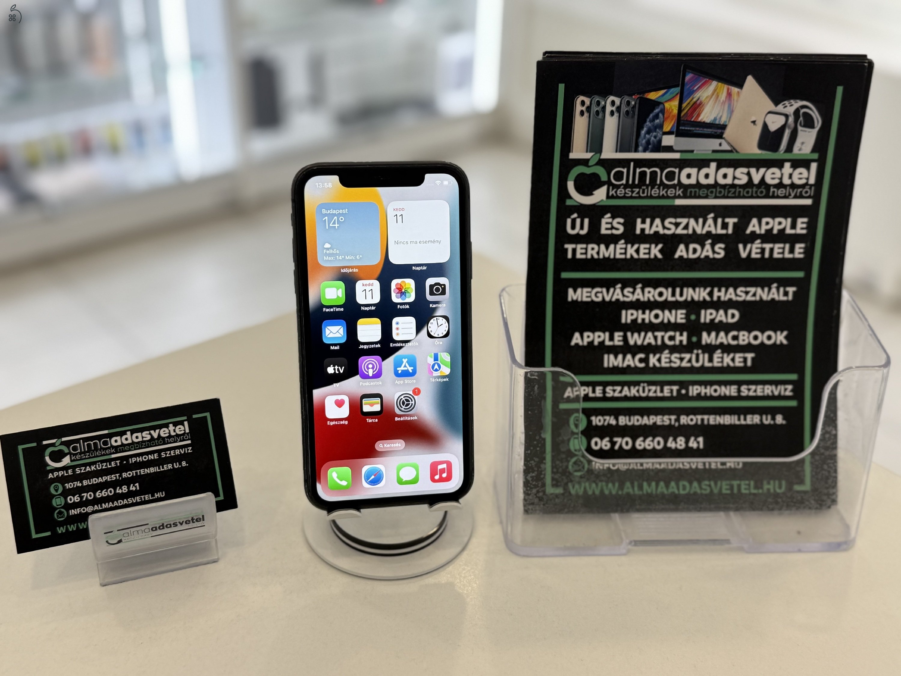 iPhone 11 64GB Független Használt/1-3 hónap gar./Akku 100%/p4113