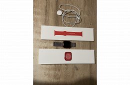 Apple Watch Series 8 45mm GPS+Cellular,Piros 94% akku , doboz meg töltött gyári.