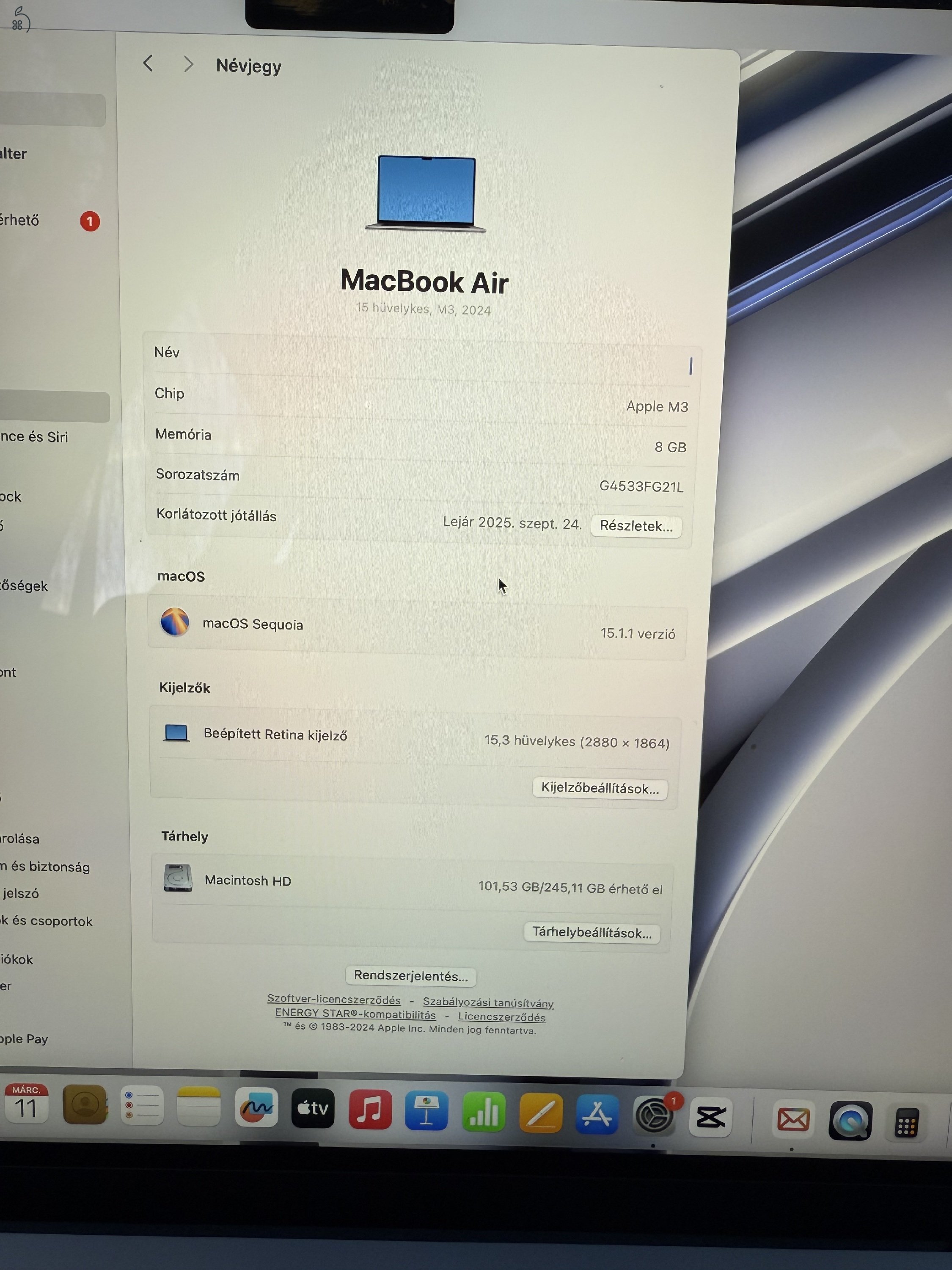 Macbook Air 15 m3