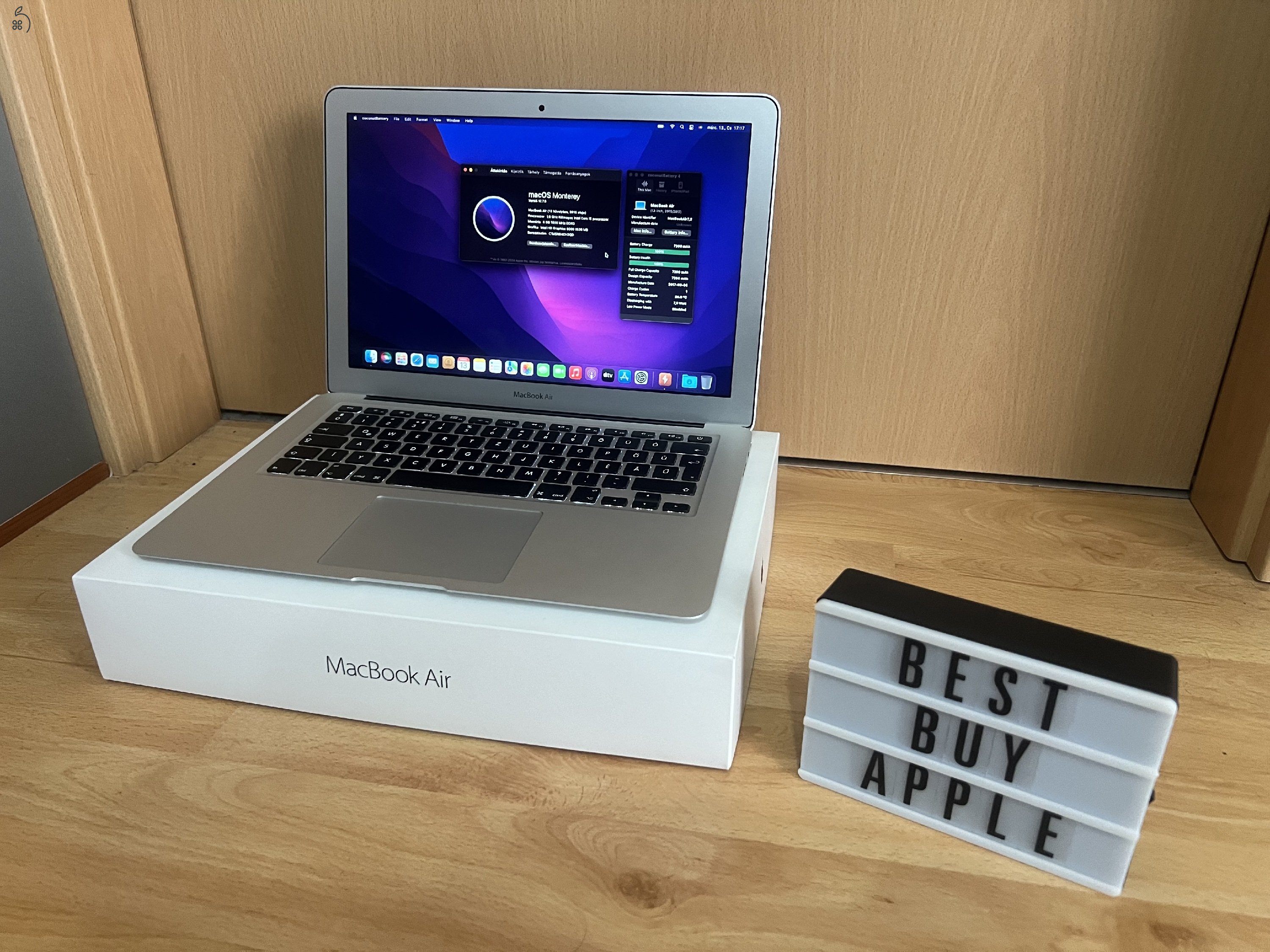 2015 MacBook Air 13 / i5 / 8GB / 128GB SSD / Új 100% Aksival / Eladó ! ! !