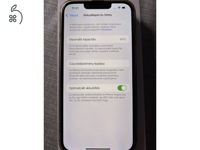 Iphone 14 fekete 128GB, 94% akksi állapot, megkímélt karcmentes