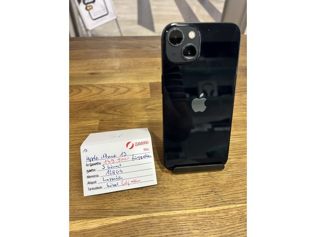 13. Apple iPhone 13 - 128 GB - Fekete - ÚJ AKKU