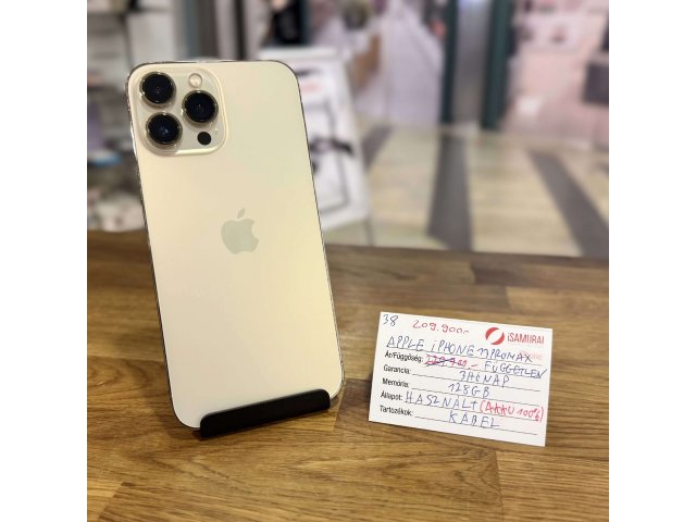38. Apple iPhone 13 Pro Max - 128 GB - Arany -Új Akku