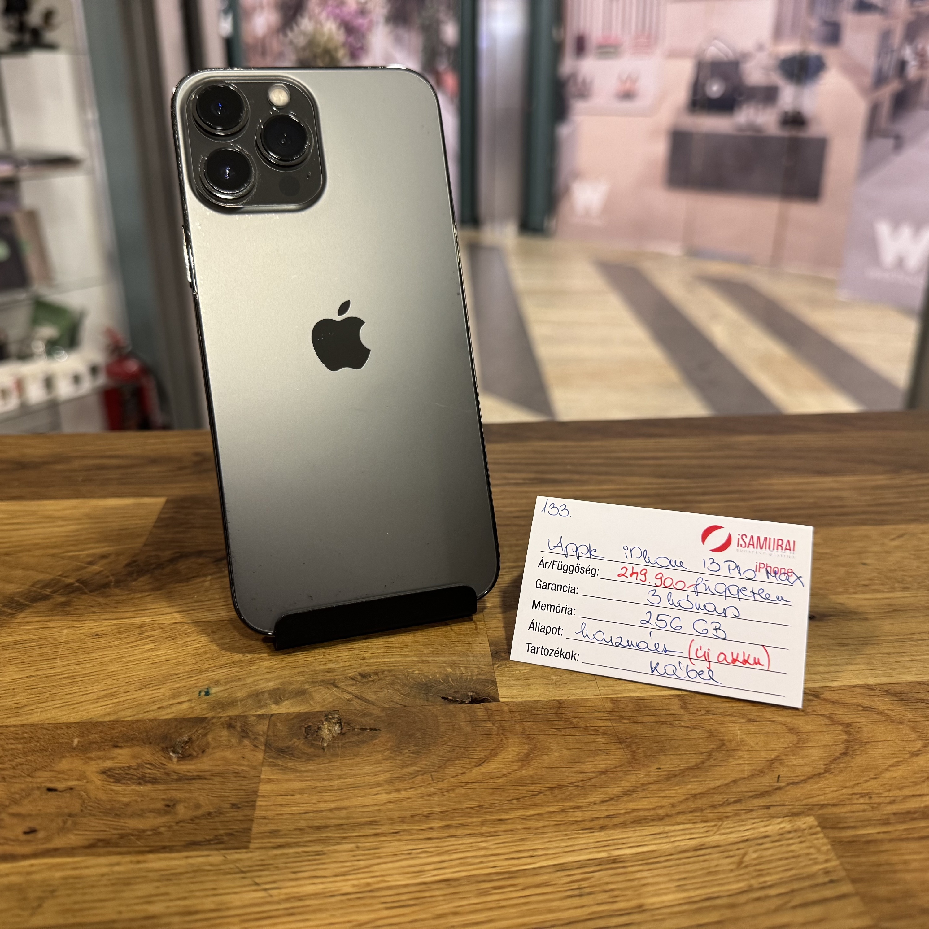 133. Apple iPhone 13 Pro Max - 256 GB - Grafit - ÚJ AKKU