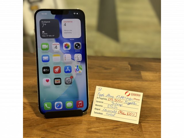 37. Apple iPhone 13 Pro Max - 256 GB - Ezüst - ÚJ AKKU