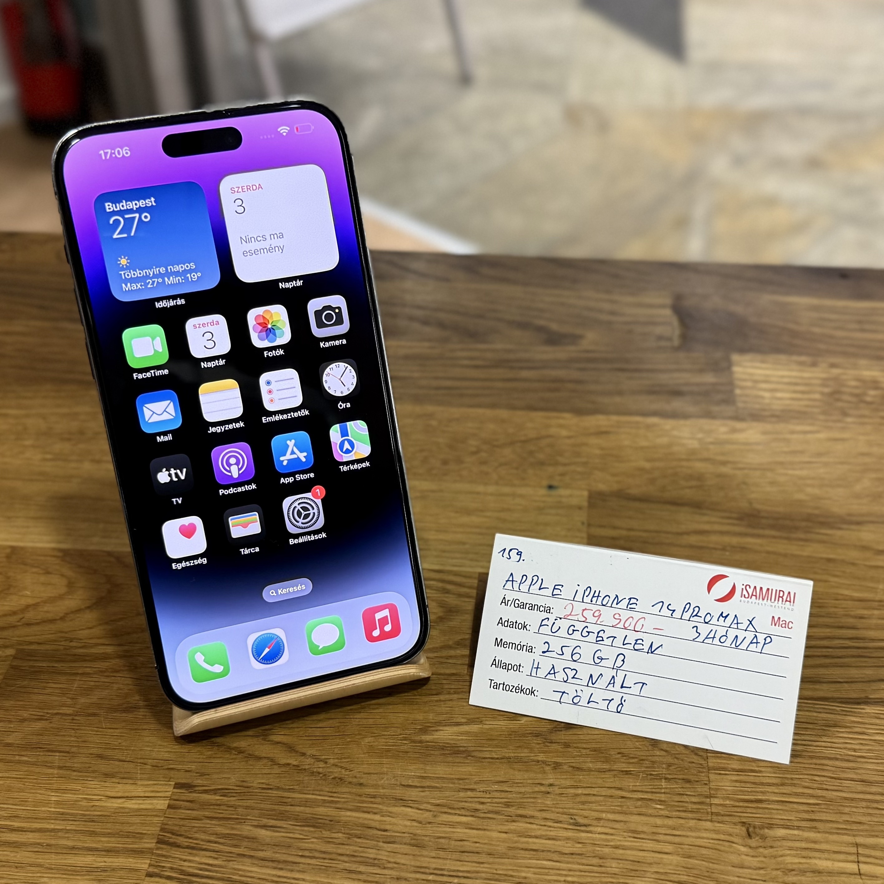 159. Apple iPhone 14 Pro Max - 256 GB -Deep Purple