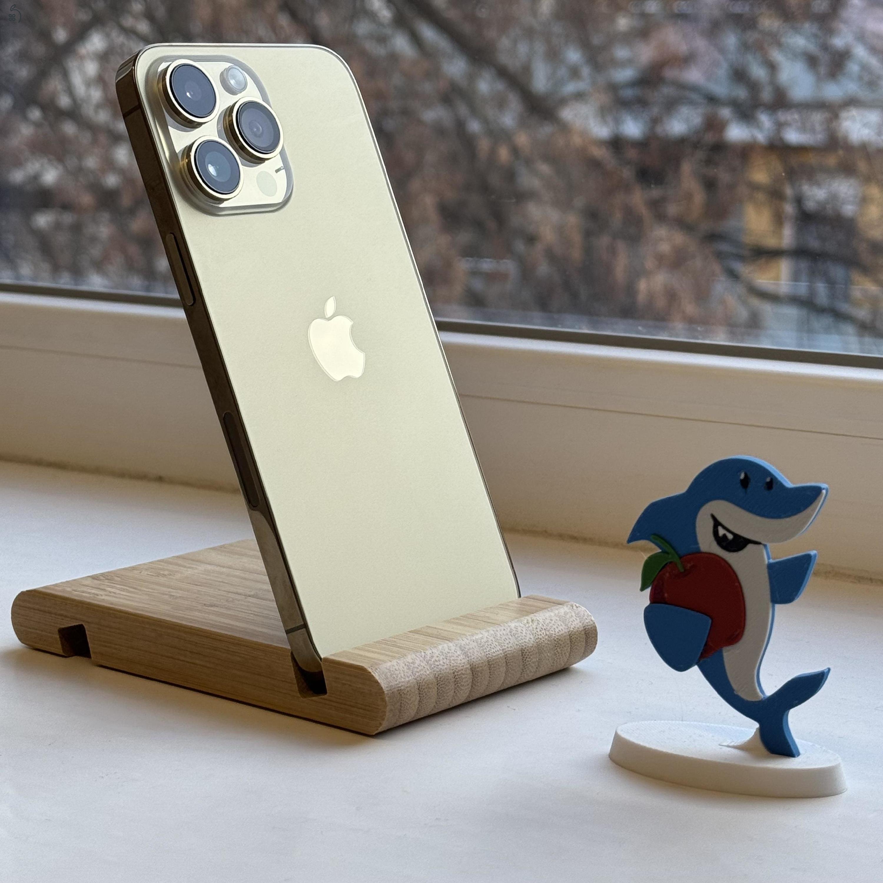 GYÖNYÖRŰ iPhone 14 Pro Max 256GB Gold -1 ÉV GARANCIA, Kártyafüggetlen, VR52, 100% Akkumulátor