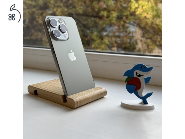 HIBÁTLAN iPhone 15 Pro 256GB Natural Titanium - 1 ÉV GARANCIA - Kártyafüggetlen, 100% Akkumulátor