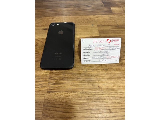 15. Apple iPhone 8 - 64 GB - Fekete - Független - ÚJ AKKU