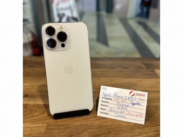 131. Apple iPhone 13 Pro - 128 GB - Ezüst - új akku - Kártyafüggetlen