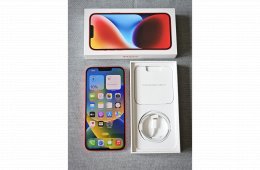 iPhone 14 Plus 128GB Red, újszerű független telefon 100% akku.-val.