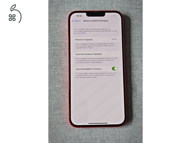 iPhone 14 Plus 128GB Red, újszerű független telefon 100% akku.-val.