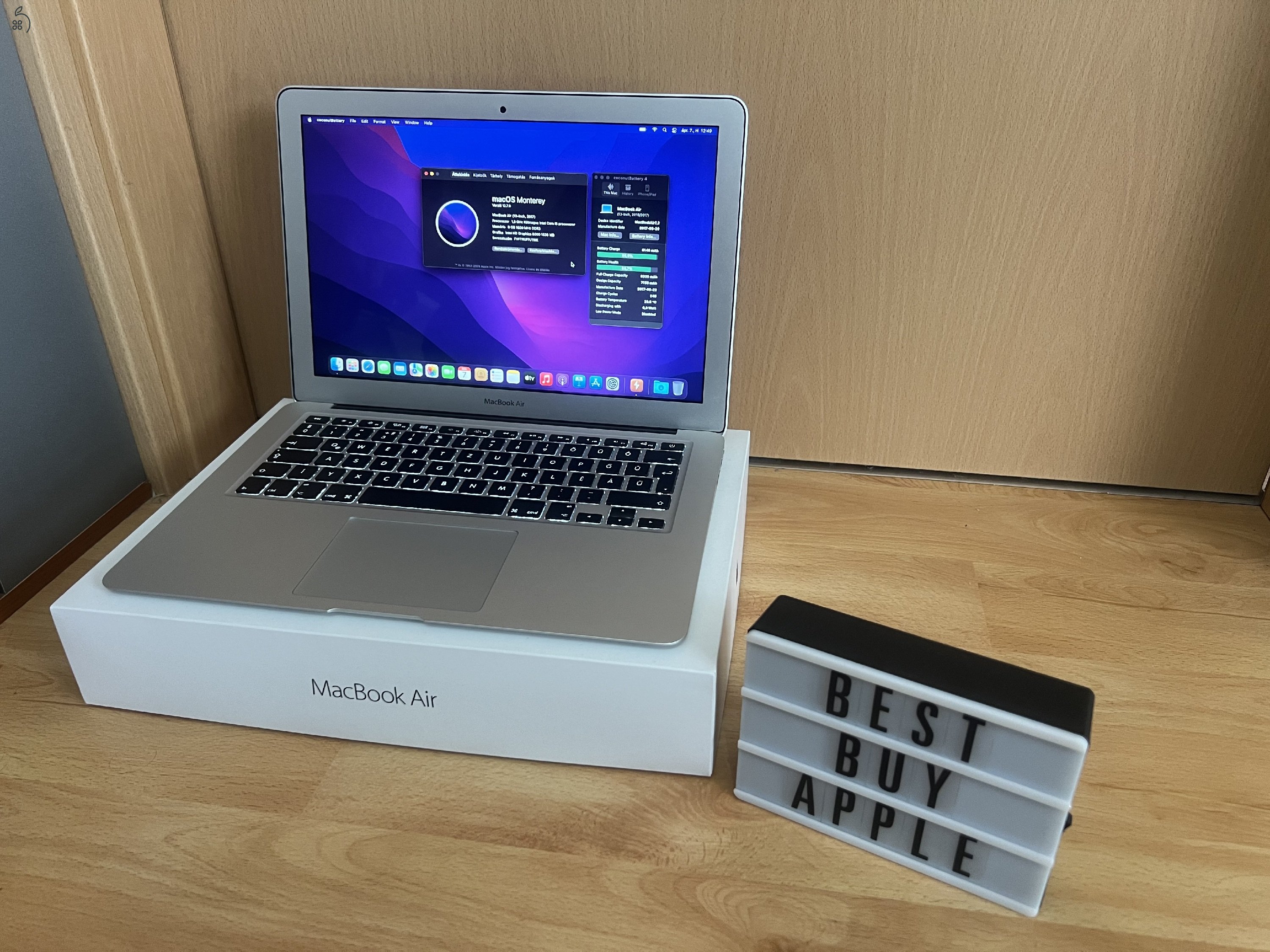 2017 MacBook Air 13 / i5 / 8GB / 128GB SSD / Magyar / 89% Aksi / Eladó ! ! !