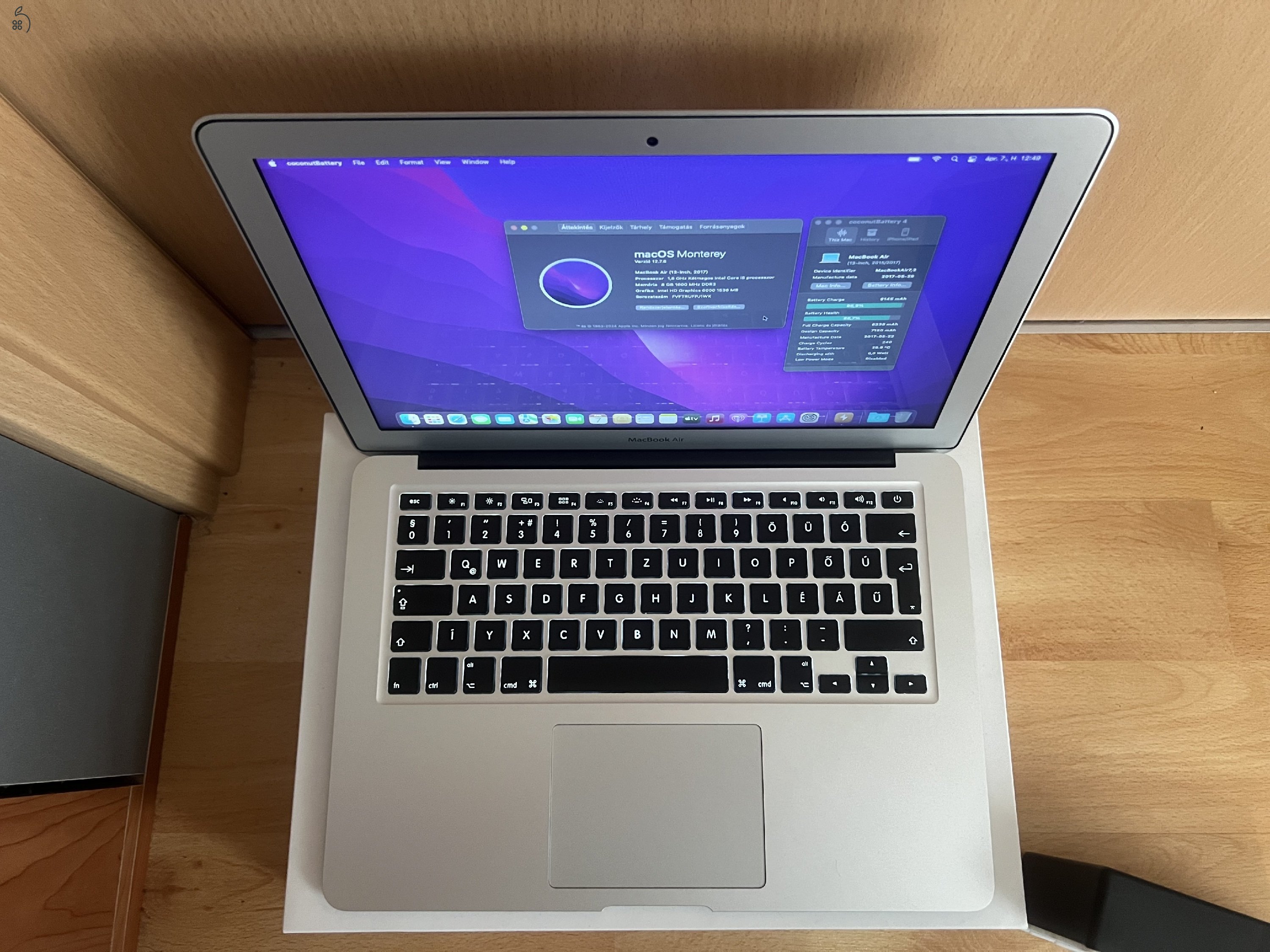 2017 MacBook Air 13 / i5 / 8GB / 128GB SSD / Magyar / 89% Aksi / Eladó ! ! !