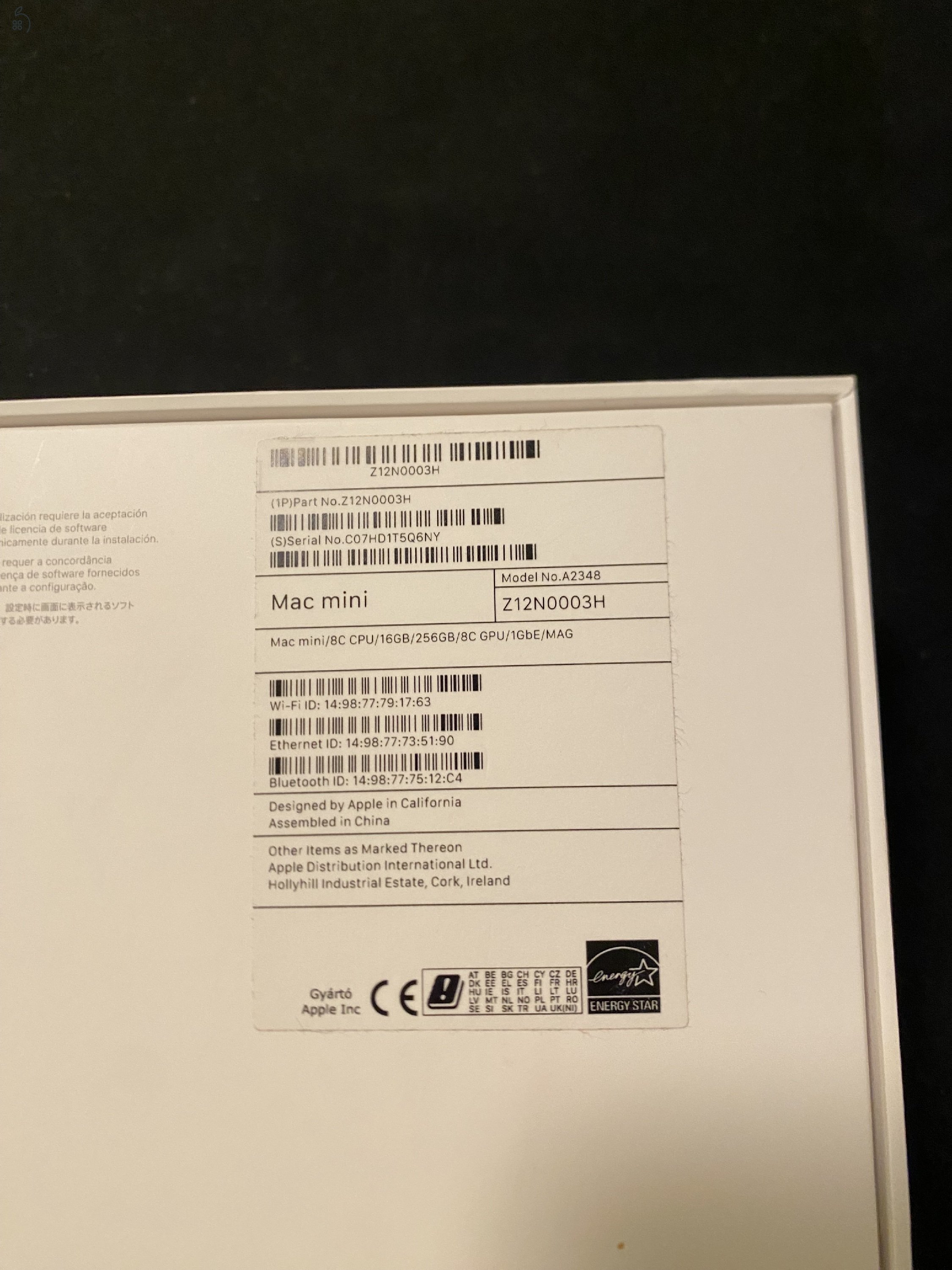 Mac Mini M1 16GB/256GB 2020