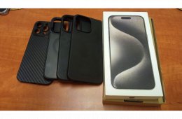 iPhone 15 ProMax Natúr Titán eladó 2026.12.15-ig garanciás