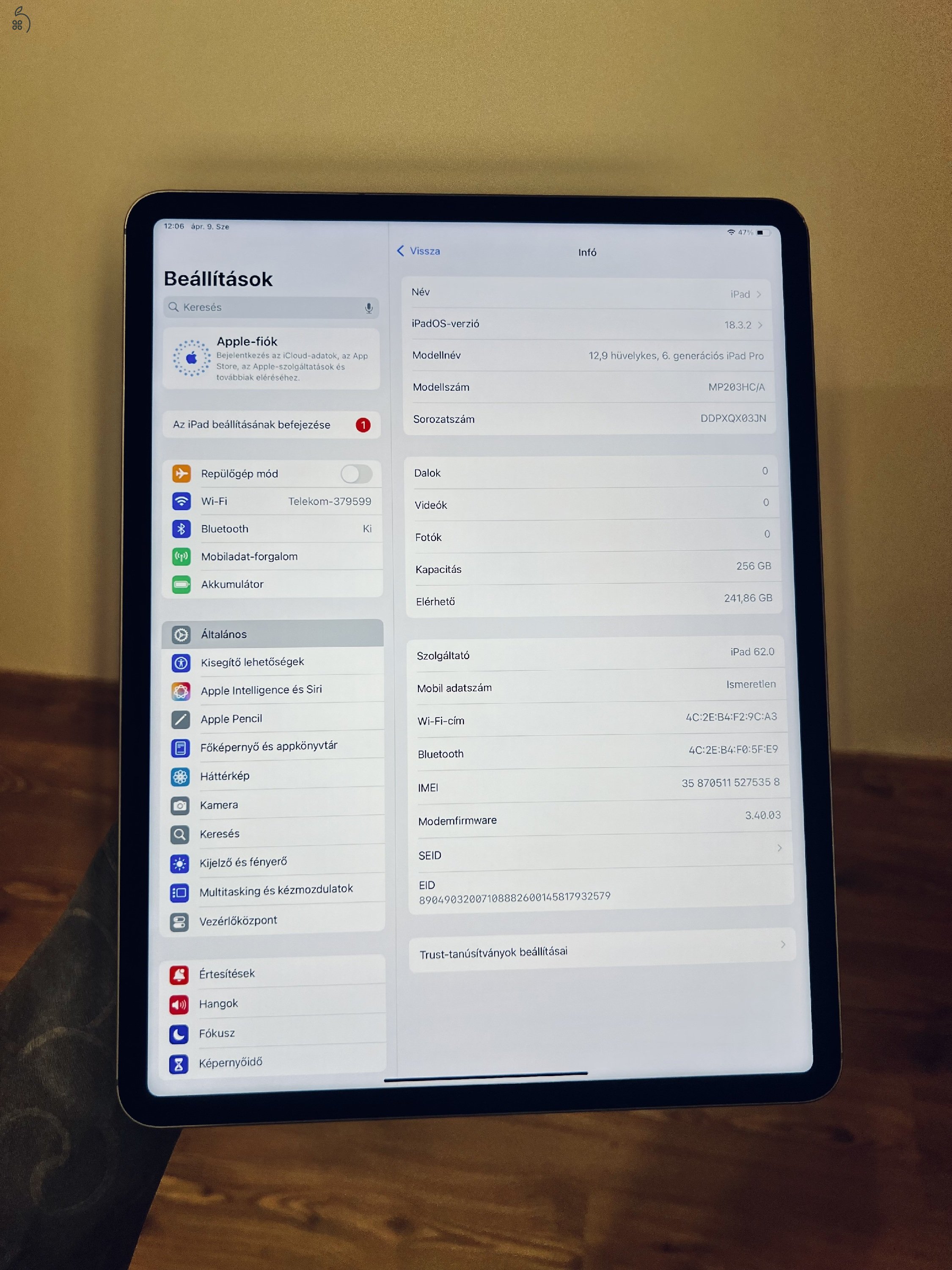 Apple iPad Pro 12.9 2022 256 GB Cellular 5G 6.generáció
