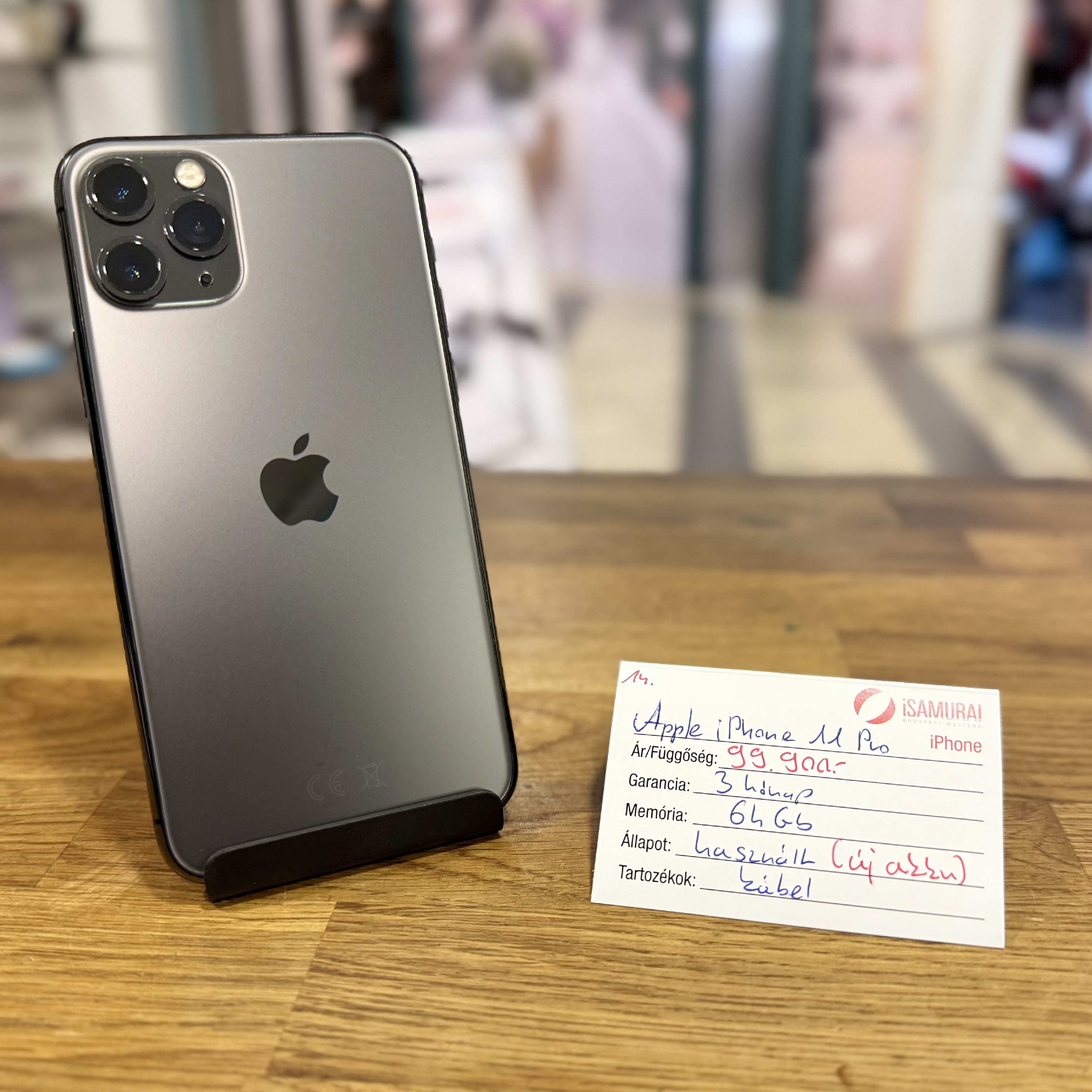 14. Apple iPhone 11 Pro - 64 GB - Space Gray - Független - ÚJ AKKU