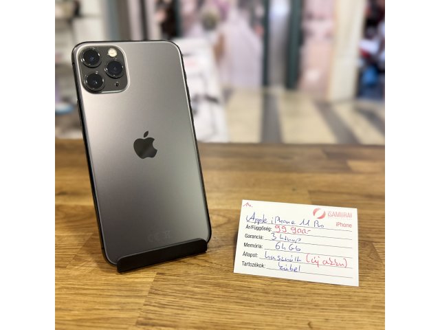14. Apple iPhone 11 Pro - 64 GB - Space Gray - Független - ÚJ AKKU