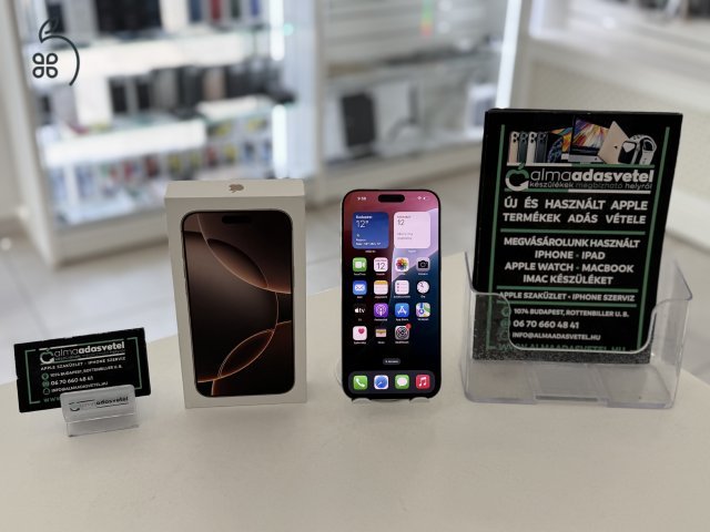 iPhone 16 Pro Max 512GB Független Karcmentes/2025.11.12.Apple Gar./p4194