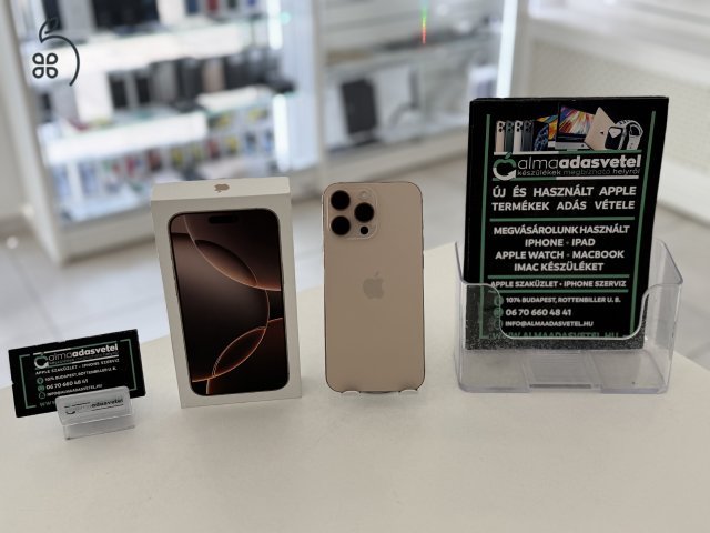 iPhone 16 Pro Max 512GB Független Karcmentes/2025.11.12.Apple Gar./p4194