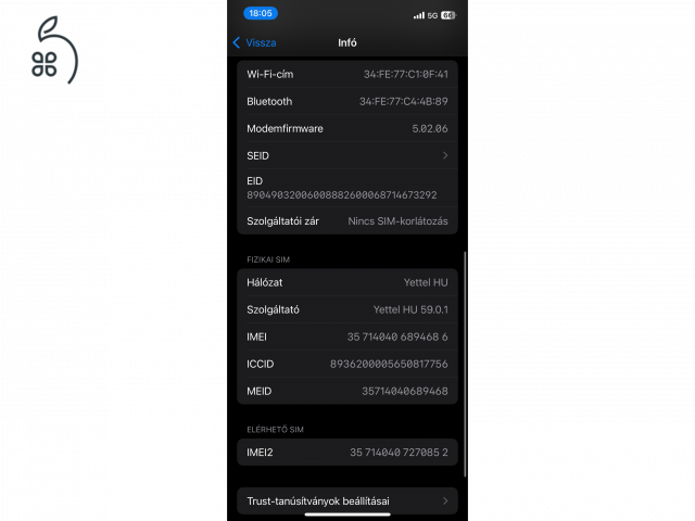 Iphone 12, 64GB, fehér, kártyafüggetlen