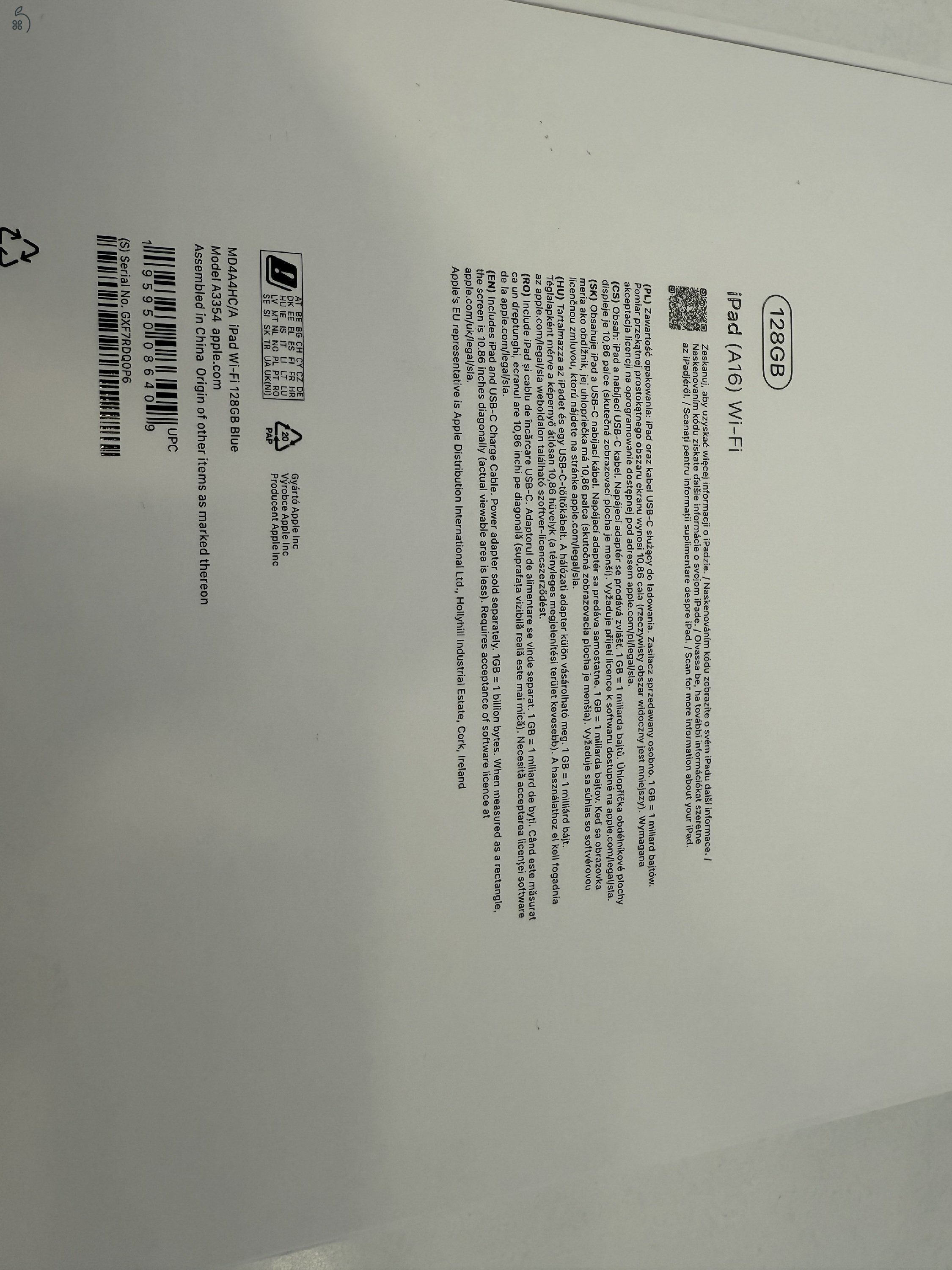 iPad 11 2025 Modell A16 Chip 128GB Wifi/2026.04.02.Apple Gar./Akku 100%/p4198