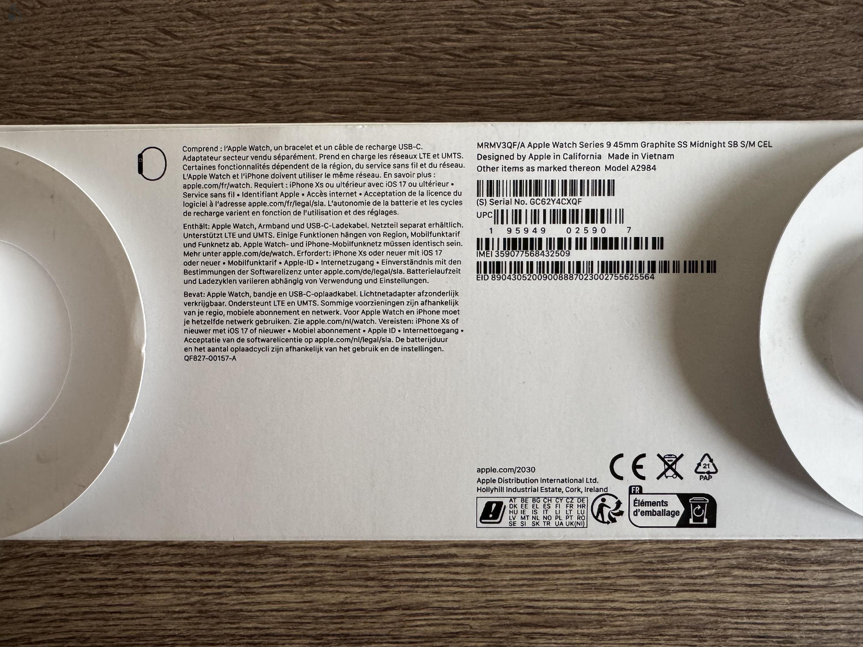 Apple Watch. S9 45mm Graphite SS Midnight Sport LTE + LINK Bracelet + APPLE GARANCIA