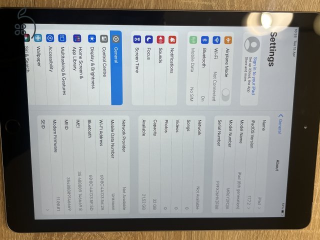 NAGYON SZÉP IPAD 6 32GB WIFI+CELLULAR IPADOK ÜZLETBŐL, GARANCIÁVAL, 27% ÁFÁS számlával 