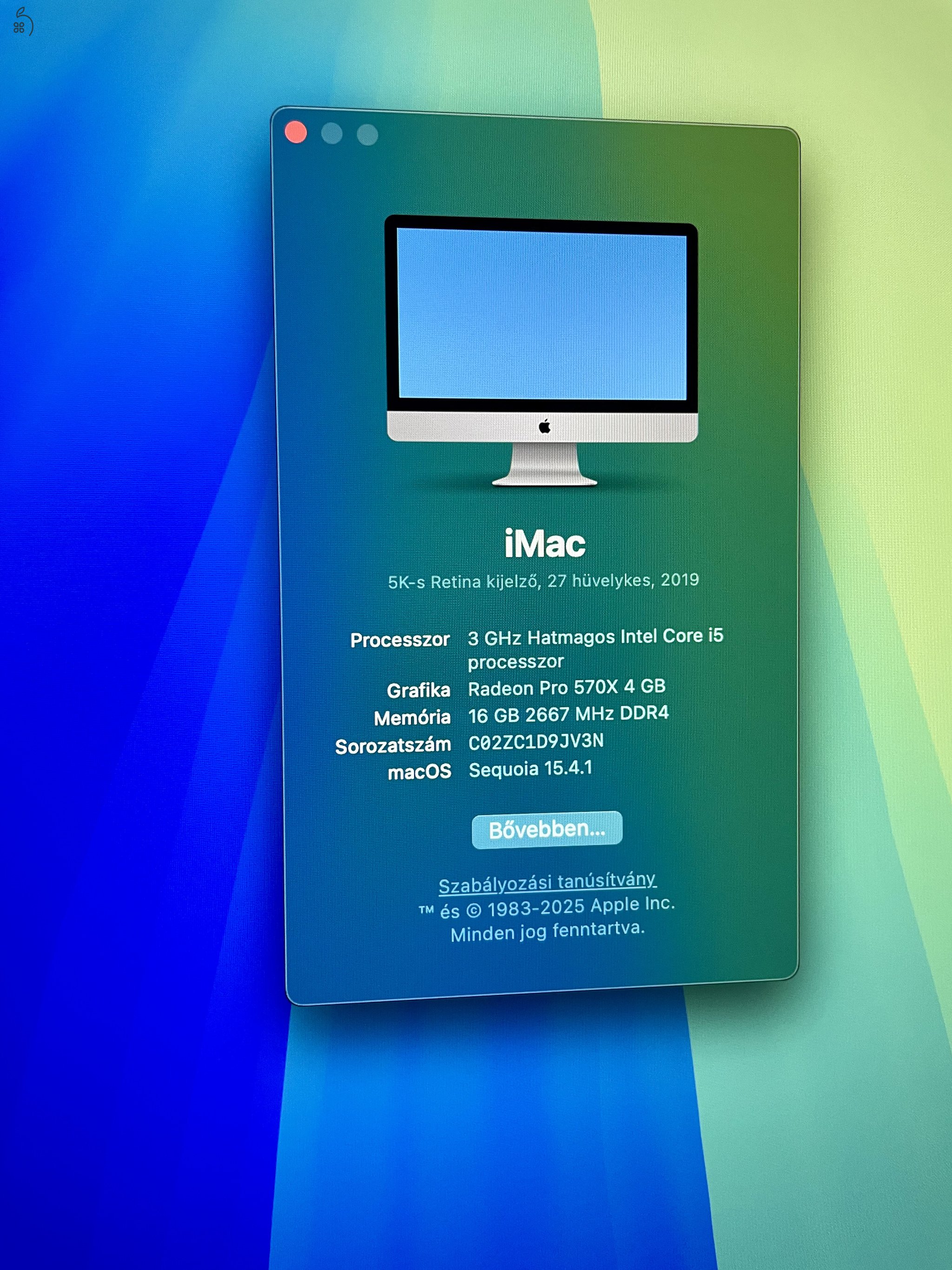 iMac27 5K, 2019, i5 