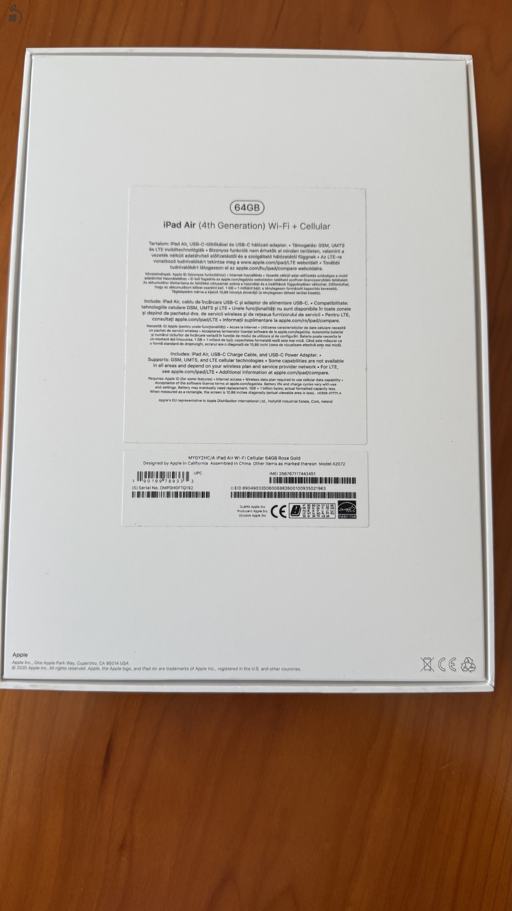 iPad Air 4 64GB wifi + Cellular Rozéarany