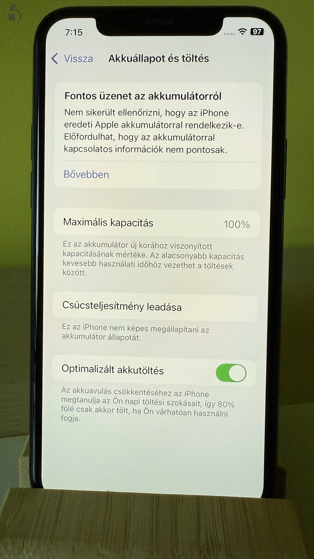 Iphone 11 Pro 64Gb 100% akkumulátor