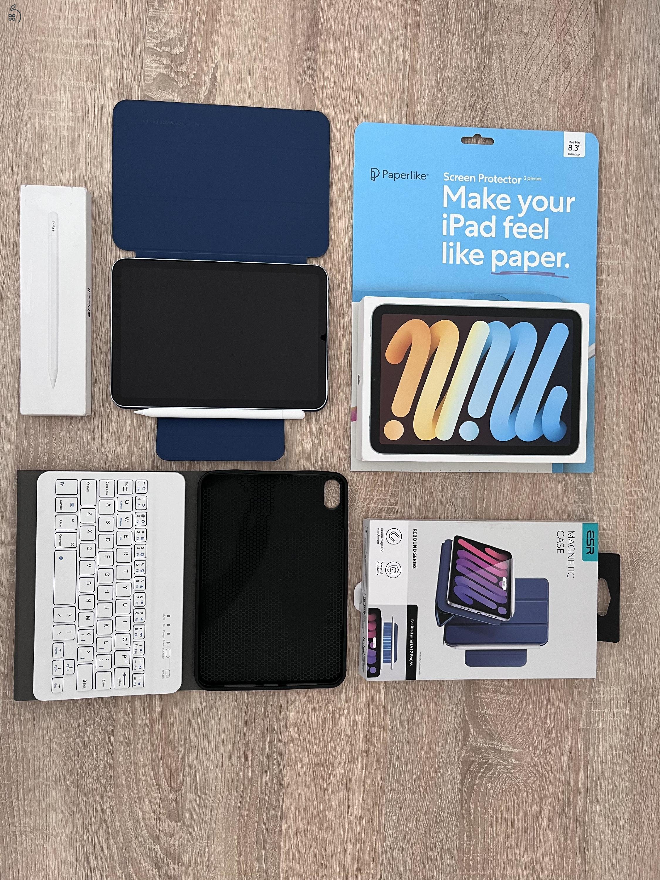 iPad mini 7 cellular 128GB AppleCare+ Apple pencil USB Paperlike + tokok