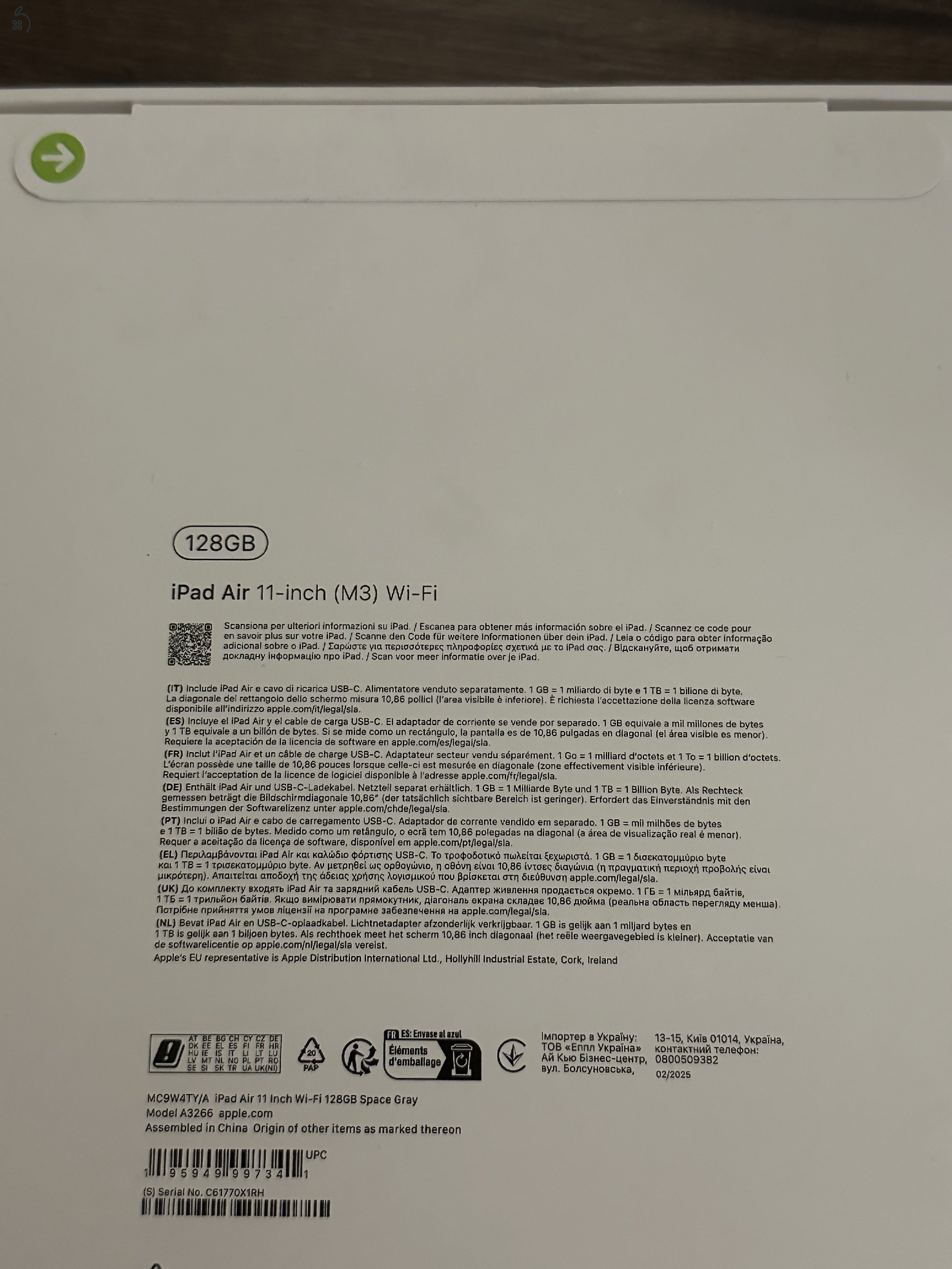 Vadonatúj, bontatlan iPad AIR 7 (2025) M3 128GB WIFI! Apple garancia