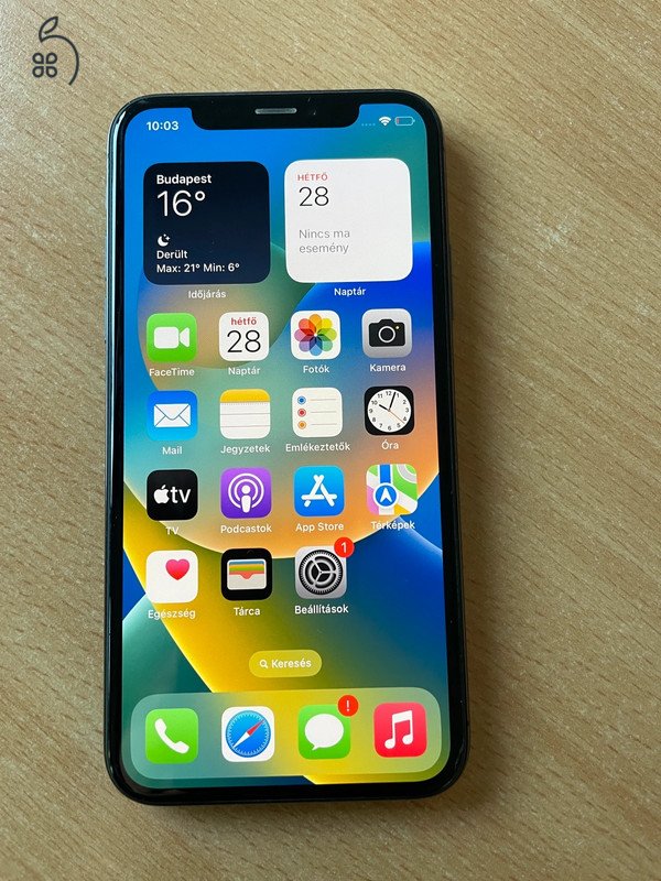 Apple iPhone X, Black, 64 GB szép állapotú készülék