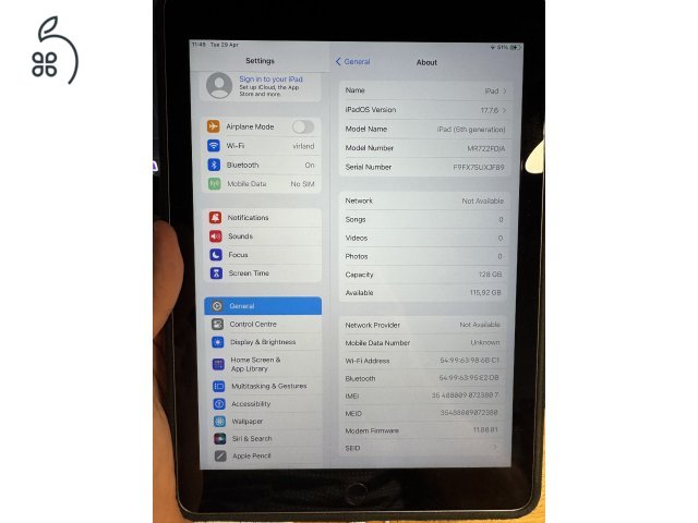 iPad6 128GB Wifi + cellular
